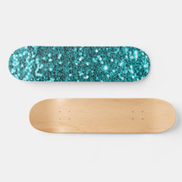Teal Glitter Skateboard