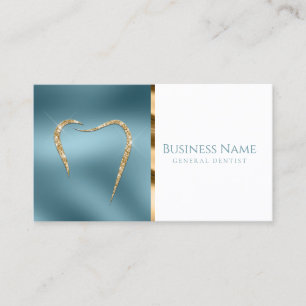 Teal & Glittery Guld Anpassningsbar Dentist Affärs Visitkort