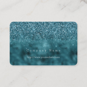 Teal Glitz Glitter Glam Visitkort
