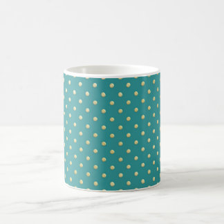 Teal Gold Polka Dot Pattern Coffee Mug Kaffemugg