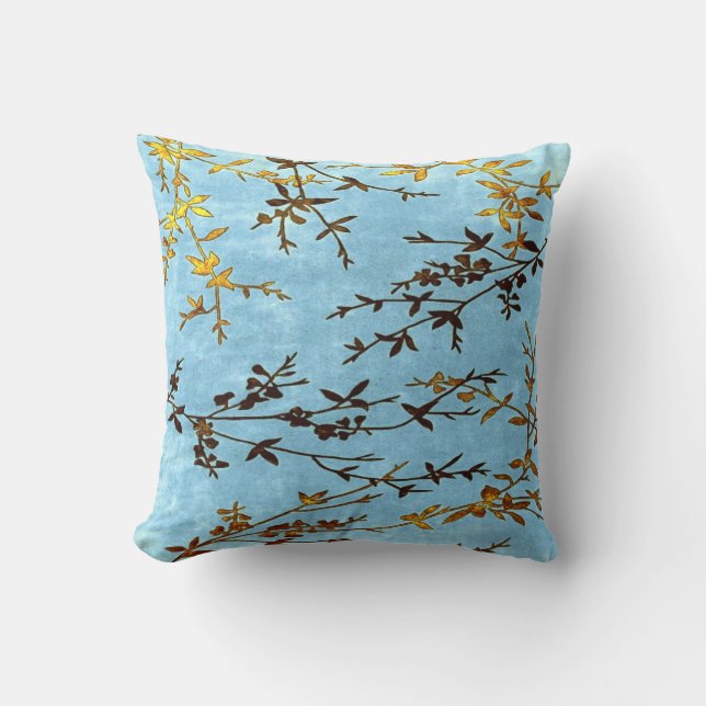 Teal Golden Brown Kudde (Framsida)