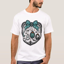 Teal gotisk spetsbåge Halloween T-shirt