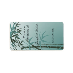 Teal Gradient Natural Bamboo Bröllop Lip Balm Labe Adressetikett