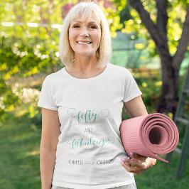 Teal Grått 50 och Fabulous Birthday T Shirt