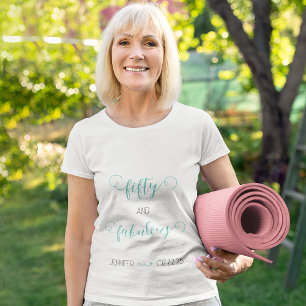 Teal Grått 50 och Fabulous Birthday T Shirt