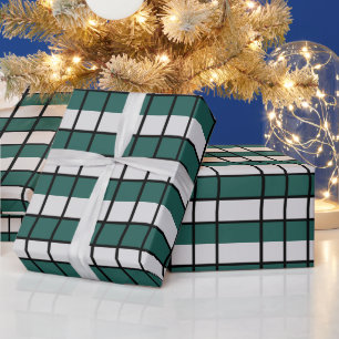 Teal Grått Black Checkered Presentpapper