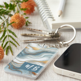 Teal Grått Blue Guld Marble Art Mönster