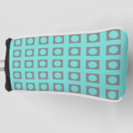 Teal Grått Grönt Square Circle Golf Head Cover