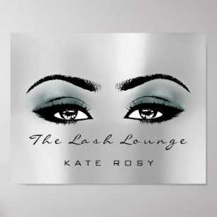 Teal Grått Namn Makeup Artist Beauty Studio Lash Poster