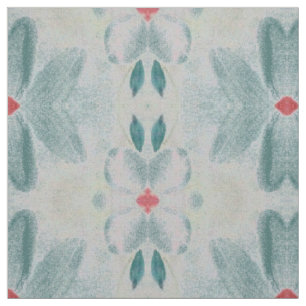 Teal Grått och Barn Red Blommigt Fabric Tyg