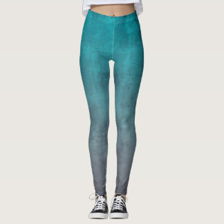 Teal Grått rustic ombre Leggings