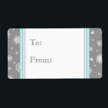 Teal Grått Snö julklapp Märkre etiketter Fraktsedel<br><div class="desc">Etiketter på julklappar i snyggt och contemporary mörk,  kol grått,  akvakturosa,  blått och vitt festive och modernt snöflingor mönster,  perfekten som tillägg till dina julklappar.</div>