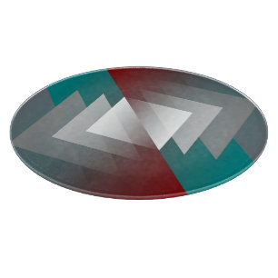 Teal grått trianglar på burgundi