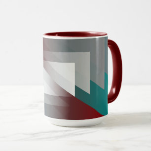 Teal grått trianglar på burgundi mugg