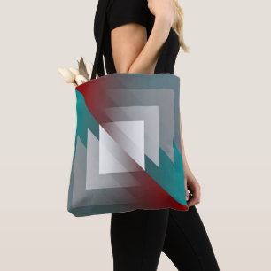 Teal grått trianglar på burgundi tygkasse