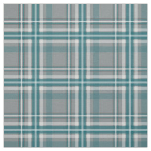 teal grått white plaid tyg