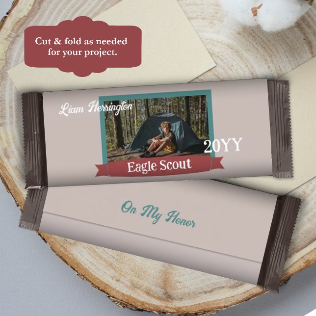 Teal Green, Burgundy Eagle Scout Candy Bar Wrapper Flygblad (teal green and burgundy red eagle scout court of honor diy candy bar label, chocolate bar wrapper)