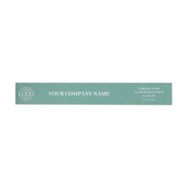 Teal Green Custom Simple Business Logo Branded Etikettband