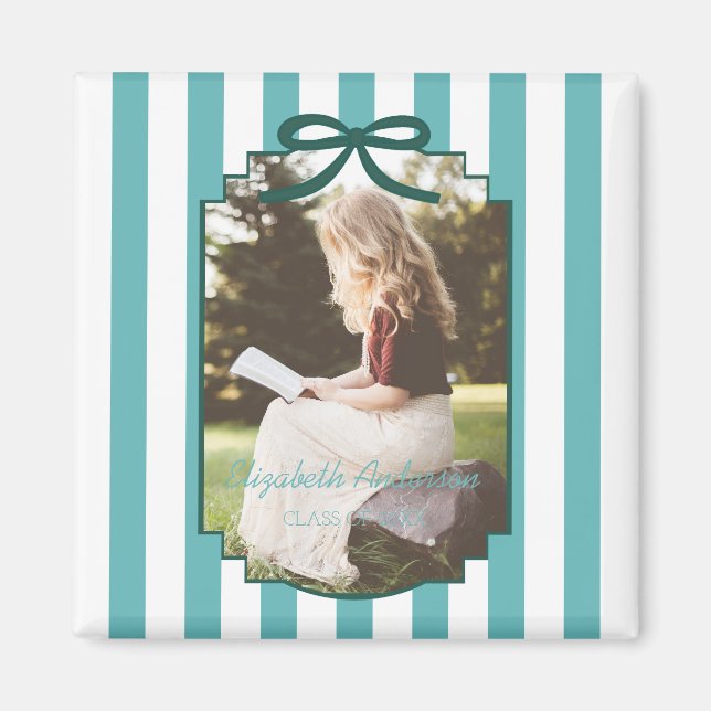 Teal Green Graduation Magnet (Framsidan)