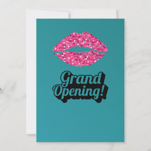 Teal Green Läpp Beauty Salong Grand Opening Inbjudningar