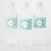 Teal Greenery Lövs Bröllop Monogram