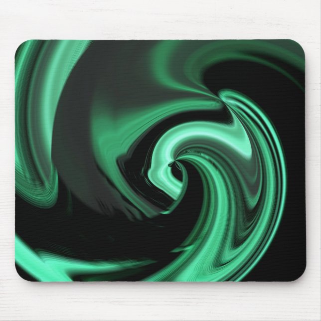 Teal Grönt Abstrakt Heart Mousepad Musmatta (Framsidan)