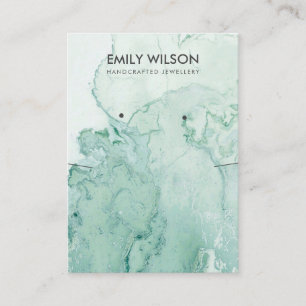 TEAL GRÖNT AGE MARBLE STUD NECKLACE VISNING VISITKORT