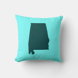Teal Grönt Alabama Shape Kudde