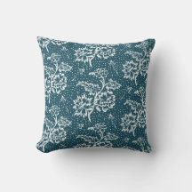 Teal Grönt Blommigt Chintz Elegant Dekorativ kudde