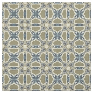 Teal Grönt Blue Grått Ochre Hip Orient Mönster Tyg