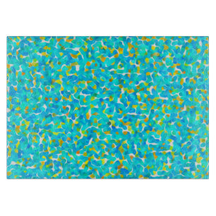 Teal Grönt Blue Gult Abstrakt Mönster