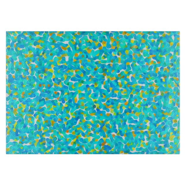 Teal Grönt Blue Gult Abstrakt Mönster (Framsidan)