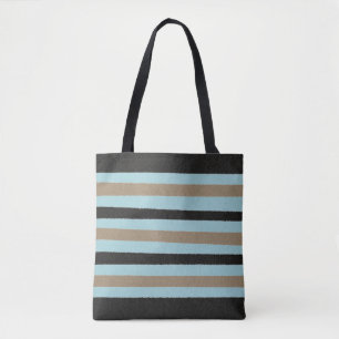 Teal Grönt Blue Gult Black Rand Tygkasse