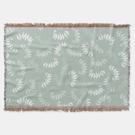 Teal Grönt Botanical Lövs Filt