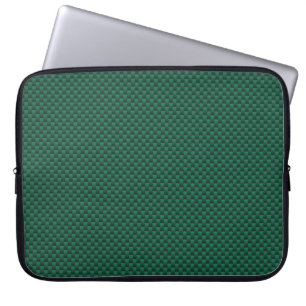 Teal Grönt Carbon Fiber Stil Decor Laptop Sleeve