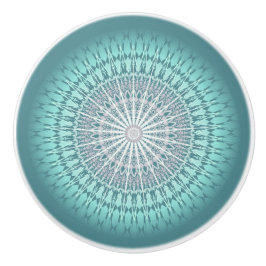 Teal Grönt Chevron Mandala Modern Knopp