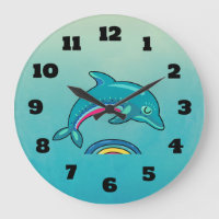 Teal Grönt Dolphin Jumping over Snyggt Vatten