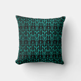 Teal Grönt Egyptian Reed Grass Färg Art Deco Kudde