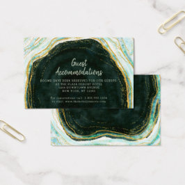 Teal Grönt Geode Guest Bostads inkvartering Infoga Visitkort