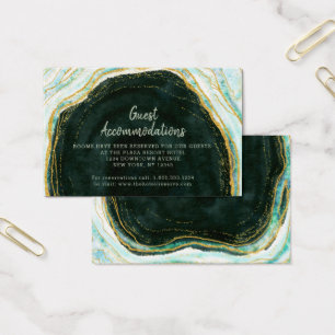 Teal Grönt Geode Guest Bostads inkvartering Infoga Visitkort