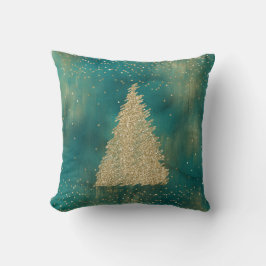 Teal Grönt Glitter Gnistra Julgran    Kudde