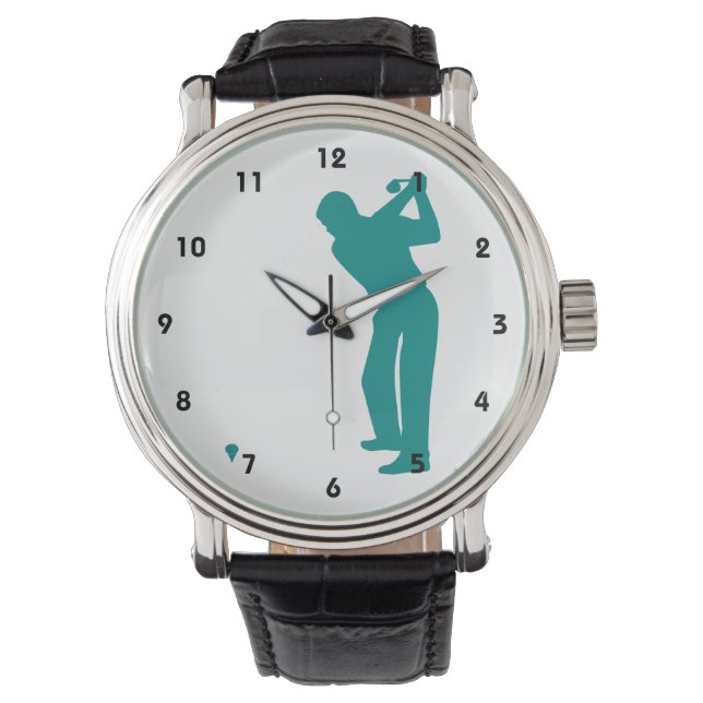 Teal Grönt Golf Armbandsur (Framsida)
