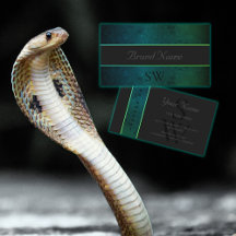 Teal Grönt Gradient Snake Mönster med Monogram