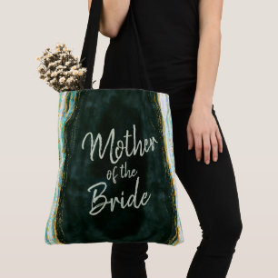 Teal Grönt & Guld Agate Marble Budens mamma Tygkasse