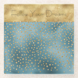 Teal Grönt Guld Luxe Glam Glitter Dots  