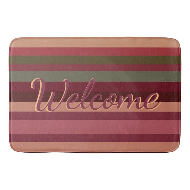 Teal Grönt och Burgundy Badrumsmatta (Framsidan)