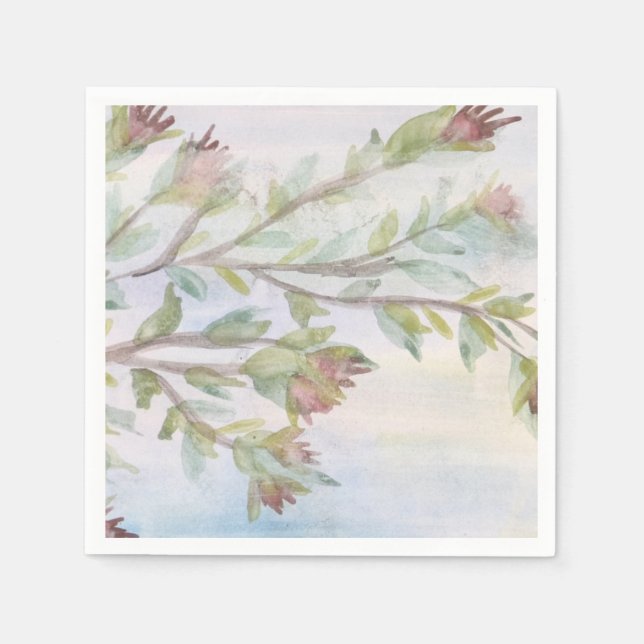 Teal Grönt och Burgundy Pappersservett (Framsidan)