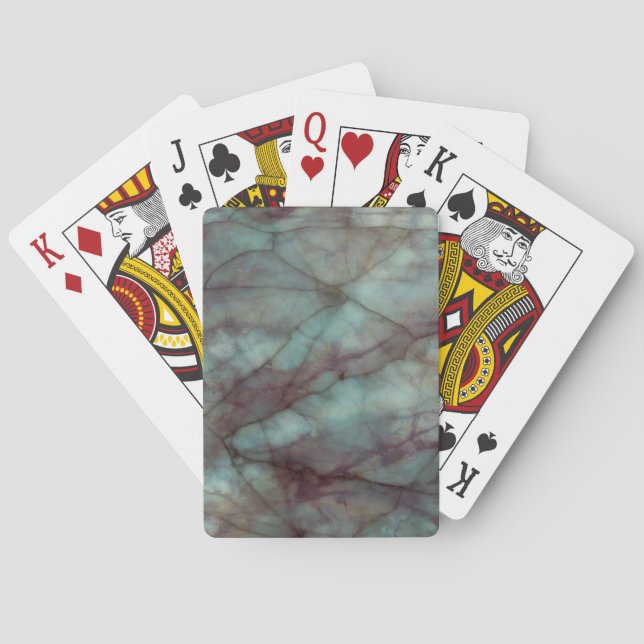 Teal Grönt och Lavender Lila Fluorite Marble Casinokort (Baksidan)