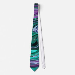 Teal Grönt och Violet Swirls Tie Slips