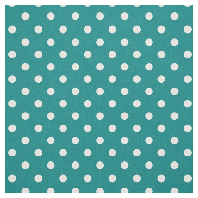 Teal Grönt Polka dots Tyg (Provkarta)